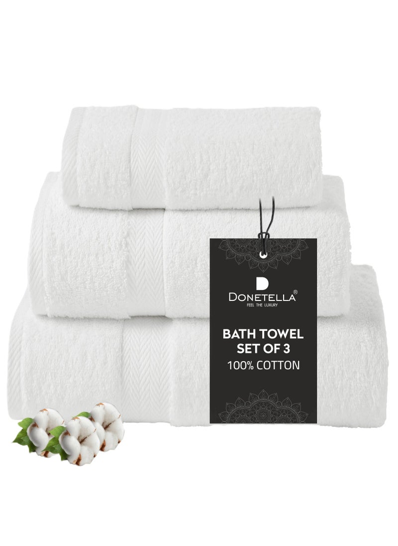 Premium Towel 3-Pcs Set, 100% Combed Cotton 600 GSM, Highly Absorbent, Quick Dry Towel Set Include 1 Bath Towel, 1 Bath Sheet, 1 Hand Towel, Best Set for Bathroom Gym, Hotel And Spa,White - pzsku/ZABB47EDCE23D91C0C546Z/45/_/1735397355/9fa88b17-f576-488f-a82f-32ea88571622