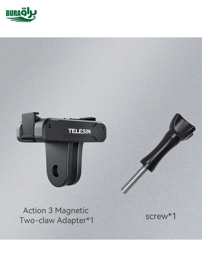 BURAQ For DJI OSMO Action 3 TELESIN Magnetic Two Claw Adapter Action Camera Accessories  - Image 2