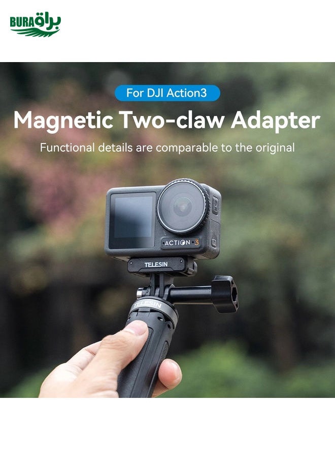 BURAQ For DJI OSMO Action 3 TELESIN Magnetic Two Claw Adapter Action Camera Accessories  - Image 4