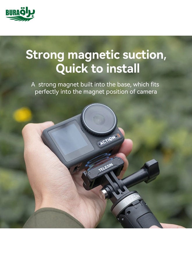 BURAQ For DJI OSMO Action 3 TELESIN Magnetic Two Claw Adapter Action Camera Accessories  - Image 5