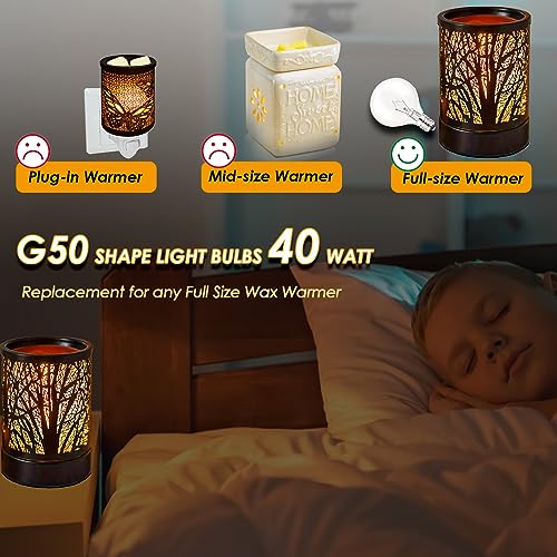 SerBion 40 Watt Light Bulbs E12 Candelabra Base 120Volt Round Light Bulb for Chandelier Table Lamp Wall Sconces Candle Lamp Wax Melter (Soft Warm White) - Image 5