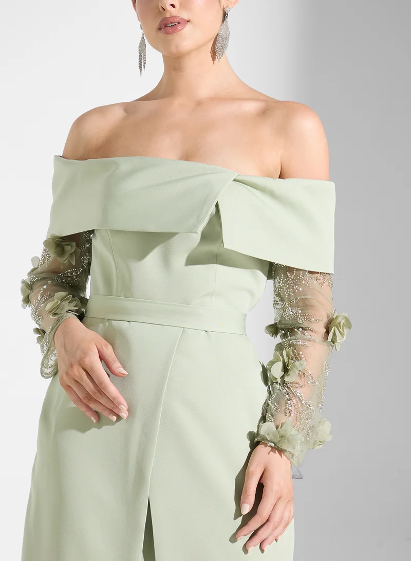 Iyra Off-Shoulder Formal Dress