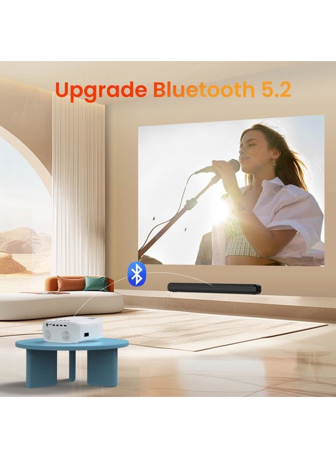 HAPPRUN جهاز عرض، جهاز عرض مع واي فاي وبلوتوث، [انعكاس خطوة واحدة] جهاز عرض للهواتف، جهاز عرض محمول بدقة 12000L 1080P مع شاشة، جهاز عرض أفلام خارجي للهواتف الذكية/HDMI/عصا التلفاز - Image 4