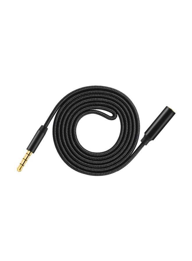 AUX Male To Female Audio Extension Cable Black/Gold(2 Meters) - Image 1