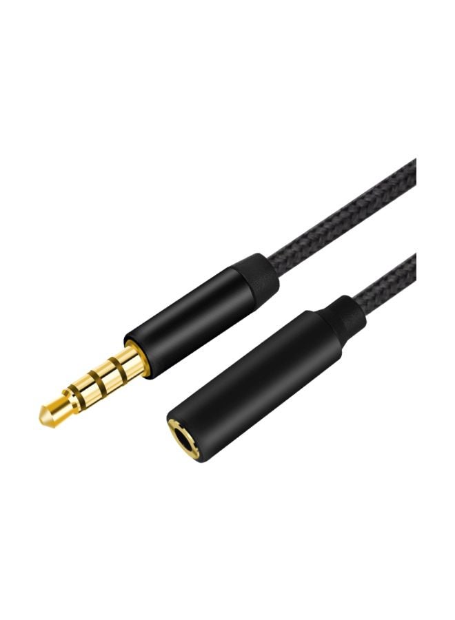 AUX Male To Female Audio Extension Cable Black/Gold(2 Meters) - Image 2