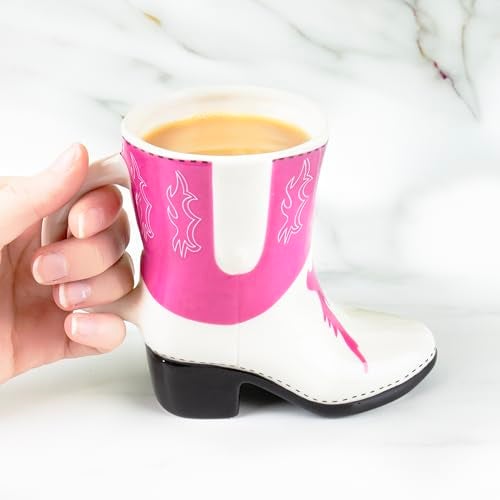 Gift Republic Cowboy Boot Mug Pink and White Novelty Coffee Cup Fun Gift Idea 300ml Ceramic Tea / Coffee / Hot Chocolate Mug Gift for Her - Image 5