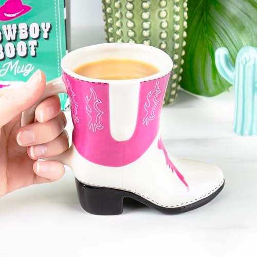 Gift Republic Cowboy Boot Mug Pink and White Novelty Coffee Cup Fun Gift Idea 300ml Ceramic Tea / Coffee / Hot Chocolate Mug Gift for Her - Image 3