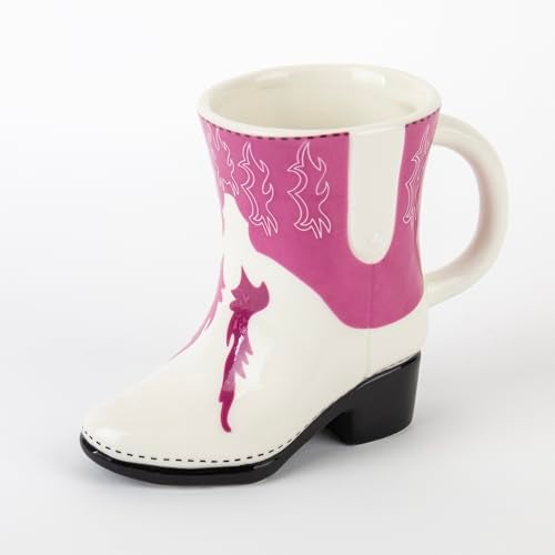 Gift Republic Cowboy Boot Mug Pink and White Novelty Coffee Cup Fun Gift Idea 300ml Ceramic Tea / Coffee / Hot Chocolate Mug Gift for Her - Image 2