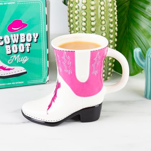 Gift Republic Cowboy Boot Mug Pink and White Novelty Coffee Cup Fun Gift Idea 300ml Ceramic Tea / Coffee / Hot Chocolate Mug Gift for Her - Image 4