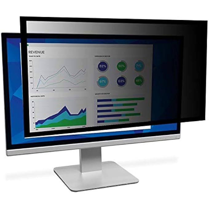 3M PF320W LIGHTWEIGHT FRAMED PRIVACY FILTER FOR 20 INCH MONITORS - BLACK - Image 1