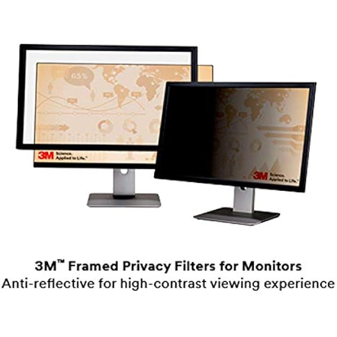 3M PF320W LIGHTWEIGHT FRAMED PRIVACY FILTER FOR 20 INCH MONITORS - BLACK - Image 3