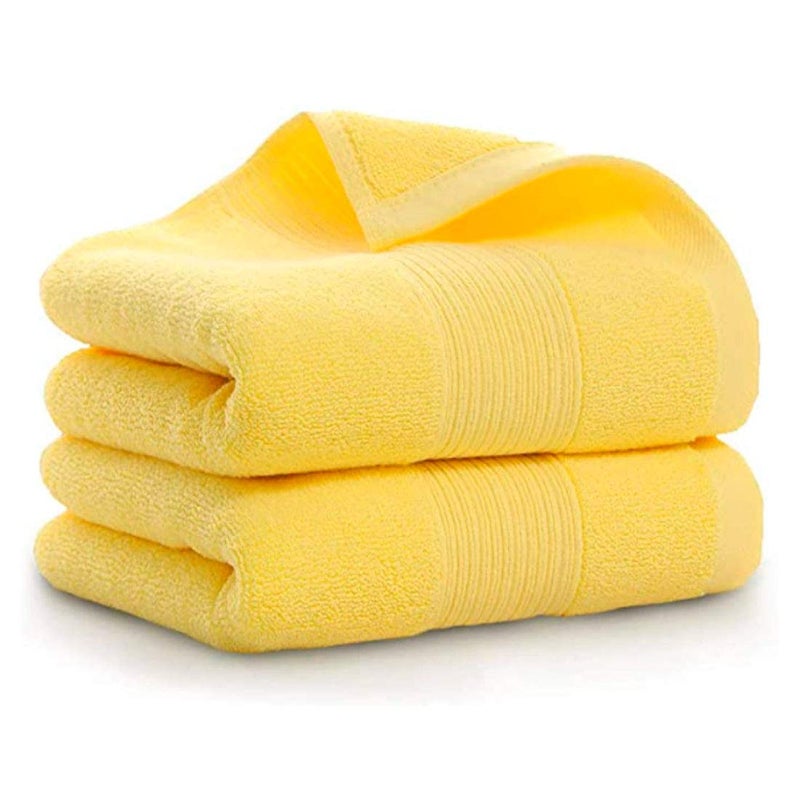 Lchkrep Bathroom Hand Towels 14x30 inch Home Soft Cotton Super Soft Highly Absorbent Hand Towel for Bath Hand Face Gym and SpaYellow 2 Pack