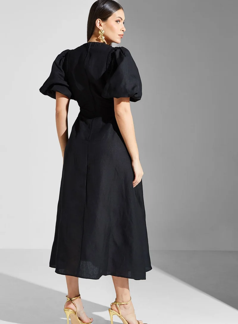 Cmeo collective Ruffle Sleeve Pocket Detail Dress