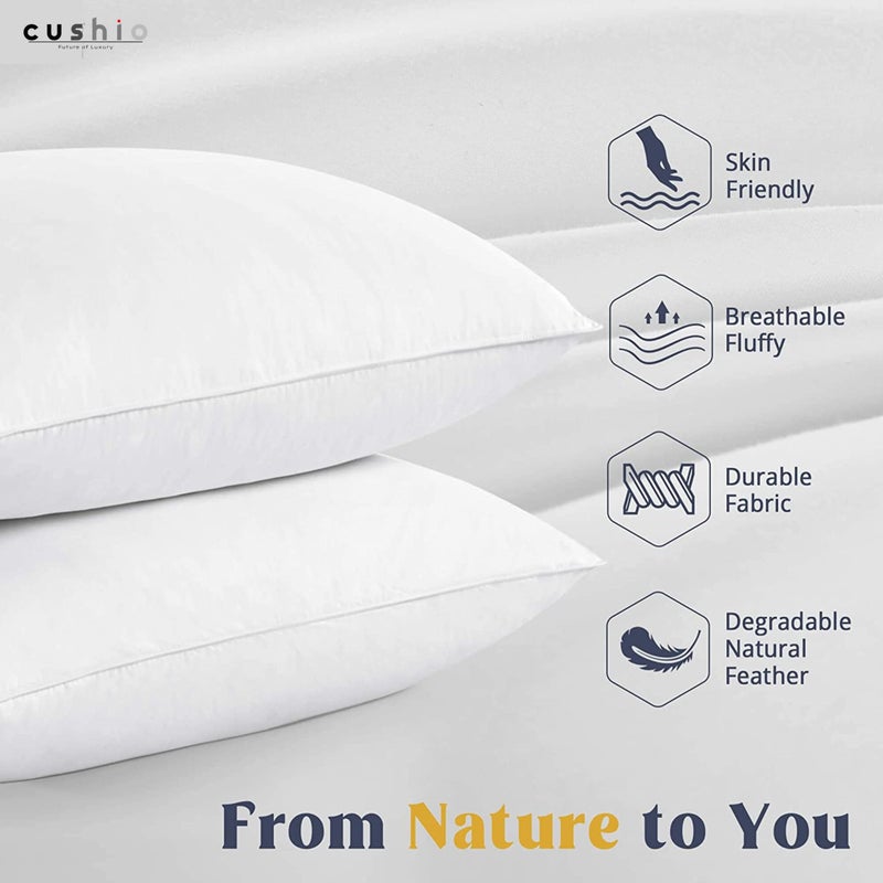 Cushio® White Fibre Pillow - 27"x16" (Set of 6) - Enhance Your Sleep Quality Wake Up Refreshed - Image 4