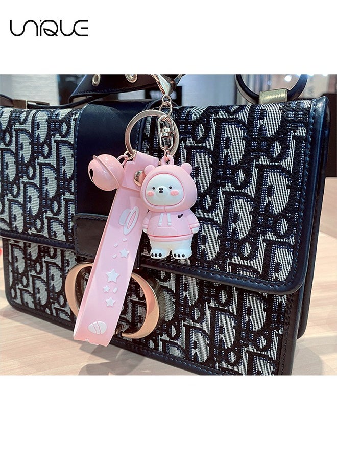 Unique - 1 x Keychain, PVC Lanyard Pendant Bear Key Ring, Cartoon Doll Accessories Silicone Key Collector, Key Chain, Bag, Men's and Women's Car Parts (Blue) - Image 1