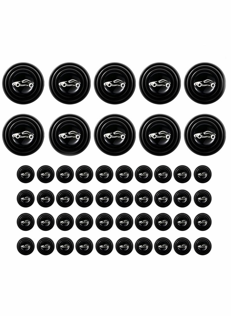 Y&D 50pcs Car Door Shock Absorber, Self Adhesive Pvc Anti-collision Soundproof Protection Sticker, Edge Protector for Side Guard Bumper Trunk (Black)  - Image 1
