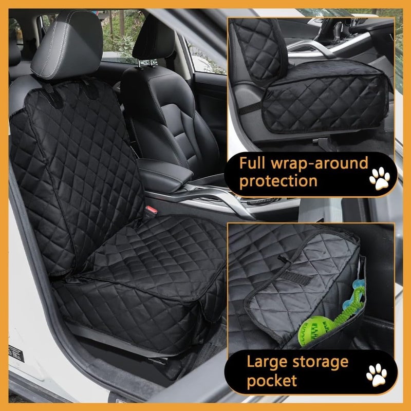 Dog Car Seat Cover, 100% Waterproof and Water Resistant Pet Seat Cover, Universal Soft Pet Front Seat Cover, Durable Anti-scratch and Anti-slip, Machine Washable for Cars, SUVs and Trucks - Black - Image 5