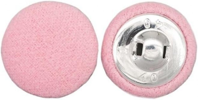 10pcs Fabric Cloth Buttons with Metal Shank, Round Sewing Buttons for Jacket Coat Shirt Suits Bridal(Light Pink,30mm) - Image 1