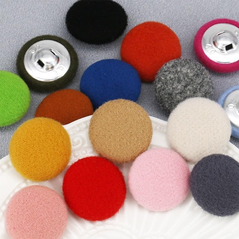 10pcs Fabric Cloth Buttons with Metal Shank, Round Sewing Buttons for Jacket Coat Shirt Suits Bridal(Light Pink,30mm) - Image 2