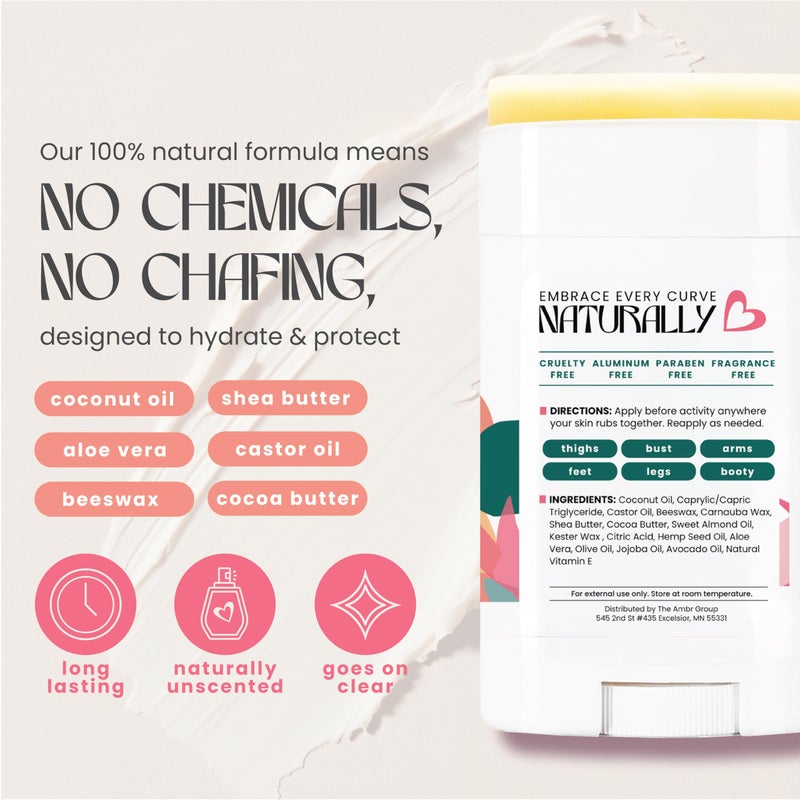 MedZone Zone Naturals Chafing Stick - 100% Natural Chub Rub Stick - Friction Defense Anti Chafing Stick Reduces Rubbing and Irritation - 1.5 Ounce - Image 4