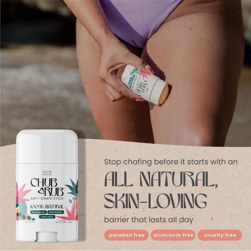 MedZone Zone Naturals Chafing Stick - 100% Natural Chub Rub Stick - Friction Defense Anti Chafing Stick Reduces Rubbing and Irritation - 1.5 Ounce - Image 3