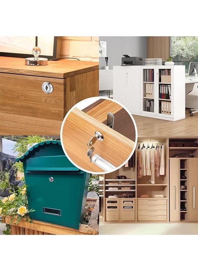 مجموعة من 3 أقفال خزانة مع مفاتيح، قفل كام 5/8 بمفتاح متشابه، درج آمن لصندوق البريد والملفات وأقفال تخزين المركبات الترفيهية وأقفال صندوق الأدوات، مجموعة بديلة من أقفال سبائك الزنك - Image 5