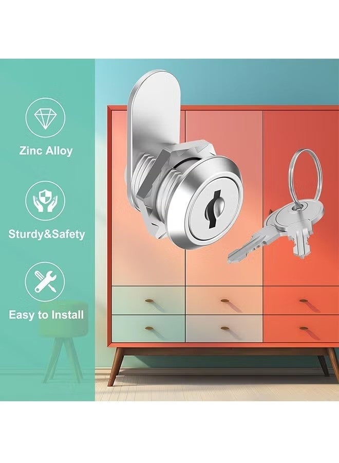 مجموعة من 3 أقفال خزانة مع مفاتيح، قفل كام 5/8 بمفتاح متشابه، درج آمن لصندوق البريد والملفات وأقفال تخزين المركبات الترفيهية وأقفال صندوق الأدوات، مجموعة بديلة من أقفال سبائك الزنك - Image 4