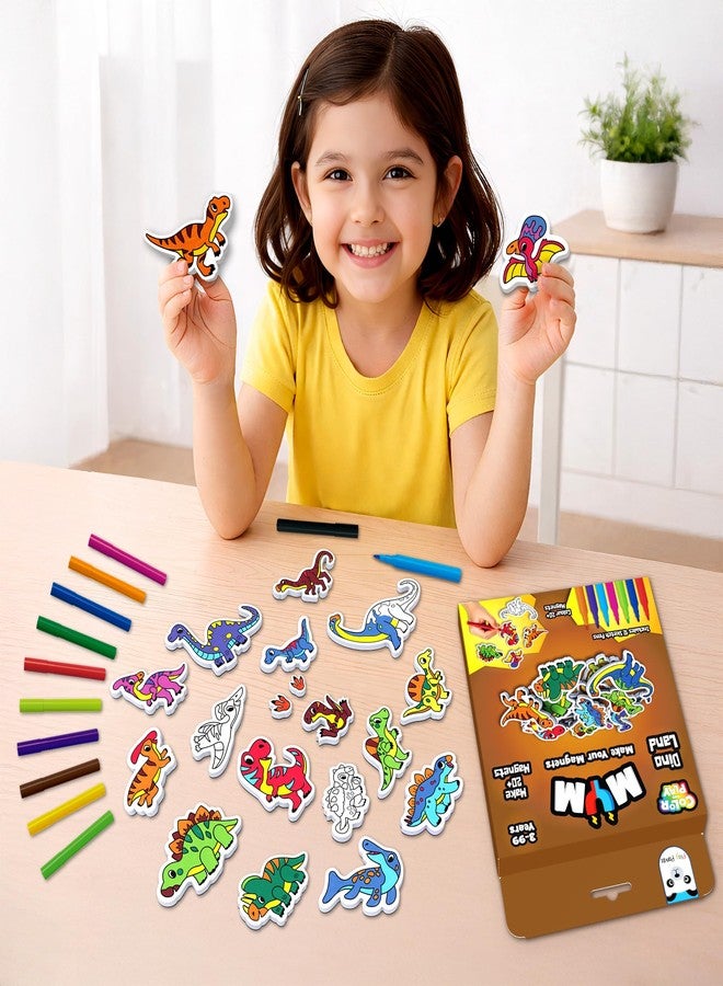 Play Panda MYM Colour & Play Dino Land Craft Kit for Kids, Make 20+ Fridge Magnets - Image 2