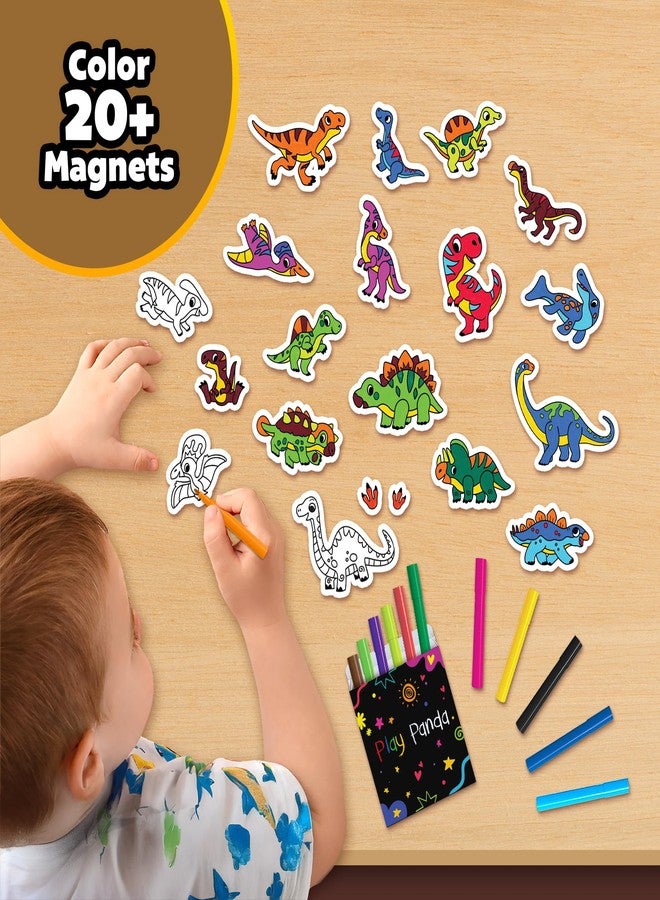 Play Panda MYM Colour & Play Dino Land Craft Kit for Kids, Make 20+ Fridge Magnets - Image 3