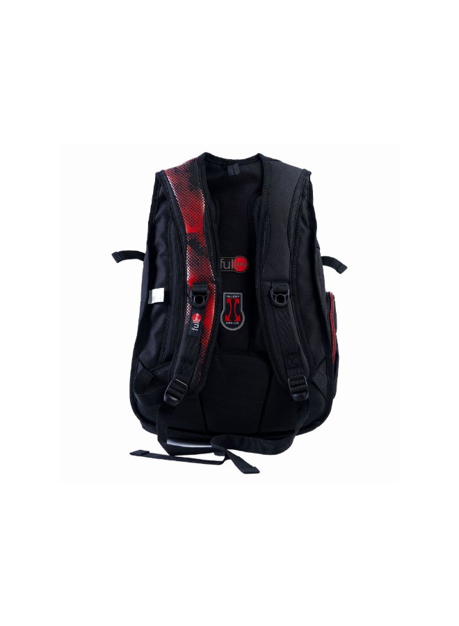 Full Stop Think Outside Zipper Closure Backpack with Pencil Case Black and Red 52 x 42 x 17 cm 143342 - Image 3