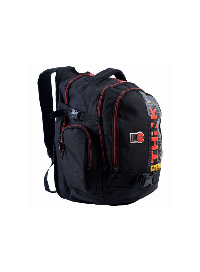 Full Stop Think Outside Zipper Closure Backpack with Pencil Case Black and Red 52 x 42 x 17 cm 143342 - Image 2