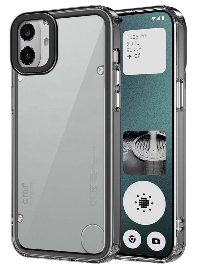 General Nothing CMF Phone 1 2024 Case, Crystal Clear Slim Hybrid Hard Back and TPU Rubber Grip Rim Bumper Skin Shockproof Cover for Nothing CMF Phone 1 