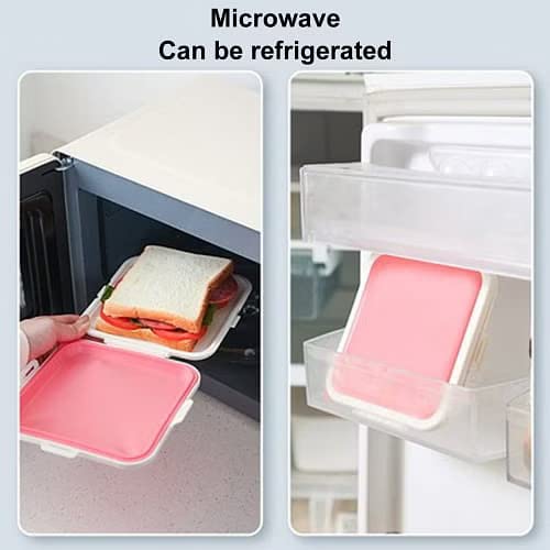 Tusig Sandwich Storage Box Reusable Silicone Lunch Box Food Storage Case Microwave Safe Lunch Box Food Container Sandwich Boxes - Image 4