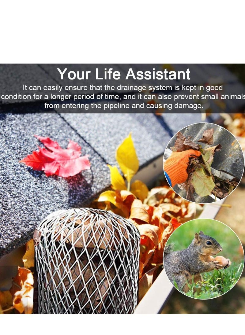 SYOSI - Gutter Guards Leaf Filter Gutter Strainer & Downspout Guard - Better Than Roof Screen - Mesh Leaf Guards with Up to 3 in Diameter - Gutter Drain Cover & Down Spout Rain Protector(4 Pack) - Image 1