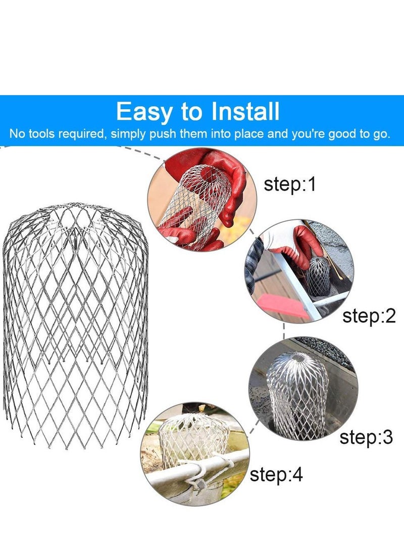 SYOSI - Gutter Guards Leaf Filter Gutter Strainer & Downspout Guard - Better Than Roof Screen - Mesh Leaf Guards with Up to 3 in Diameter - Gutter Drain Cover & Down Spout Rain Protector(4 Pack) - Image 1