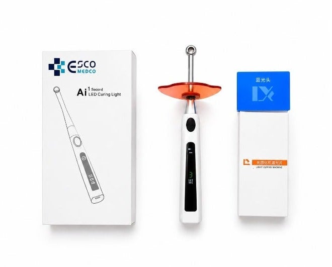ESCO Medco AI LED Curing Light Dental Wireless Curing Lamp for Resin Composite Orthodontic Bonding and Clinical Teeth Restoration