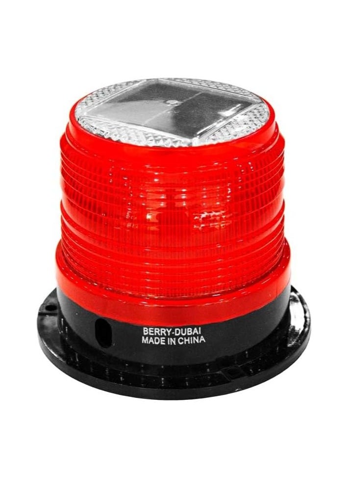 BERRY Berry Solar Warning Light - Red Magnet Light with PPC Cover, 360° Visibility, 64 Bright LEDs, 3.5 Inch  - Image 1