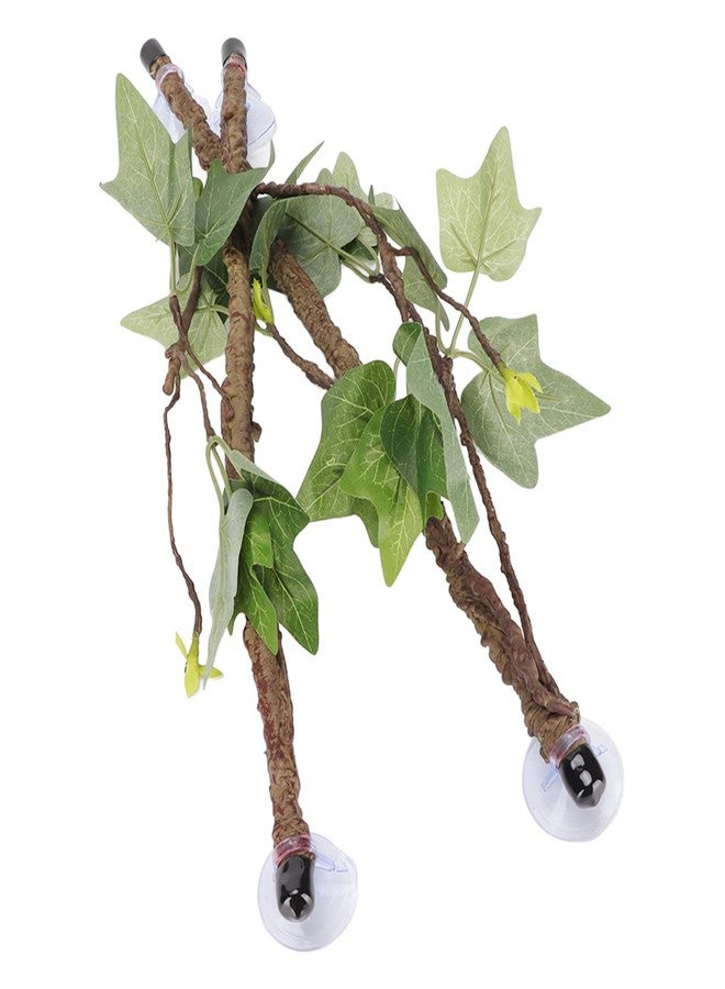 Plplaaoo 2Pcs Reptile Corner Branch with Suction Cups - Flexible Climbing Terrarium Plant Decoration for Bearded Dragon Gecko Snake Habitat, Terrarium Plant Ornament with Suction Cup - Image 1