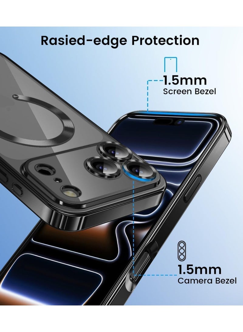 ACLIX Magnetic for iPhone 17 Pro Max, Case Clear, [Compatible with Magsafe, Built-in Camera Lens Protector], Soft Slim Phone Case Cover for iPhone 17 Pro Max | Black - Image 4