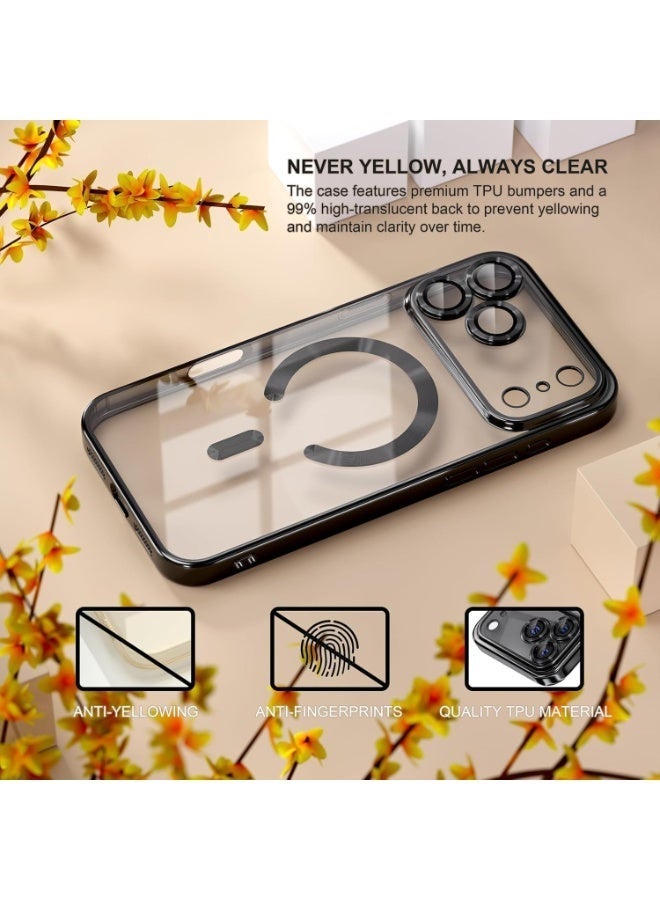 ACLIX Magnetic for iPhone 17 Pro Max, Case Clear, [Compatible with Magsafe, Built-in Camera Lens Protector], Soft Slim Phone Case Cover for iPhone 17 Pro Max | Black - Image 5