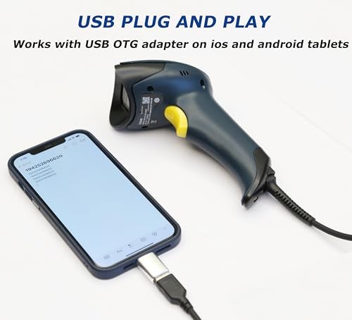 TEEMI QR Barcode Scanner with Handsfree AutoSensing Stand Handheld Automatic USB Wired 1D 2D Bar Codes Reader Global Shutter Scan Rectangle Datamatrix OCR IMB Driver's License Codes - Image 3