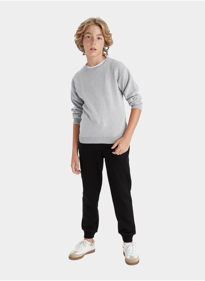 DeFacto - Regular Fit Cre Neck Basic Knit Sweater by Styli - Image 1