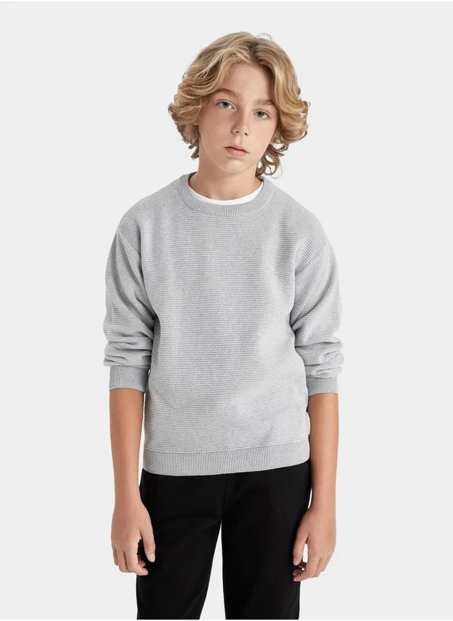 DeFacto Regular Fit Cre Neck Basic Knit Sweater by Styli