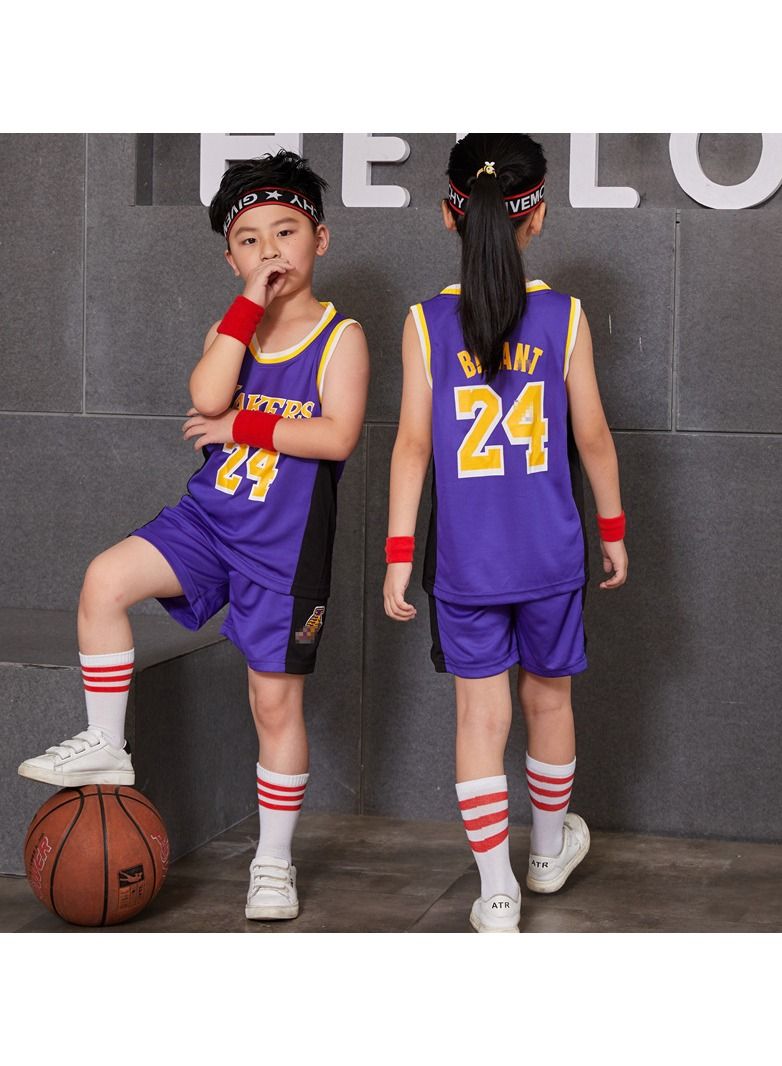 Generic Children's Jersey #24 Basketball Jersey, Sportswear Universal Sleeveless T-Shirt Shorts Jersey Set,Sports Suits Top+Shorts Set Kids Tracksuits  - Image 1