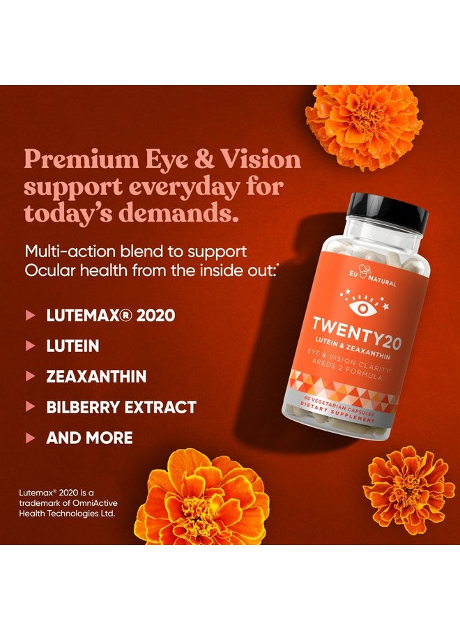 Eu Natural Twenty20 Eye Vitamins Macular Health Eye Strain Dry Eye And Vision Health Lutein Zeaxanthin & Bilberry Extract 60 Vegetarian Soft Capsules  - Image 5