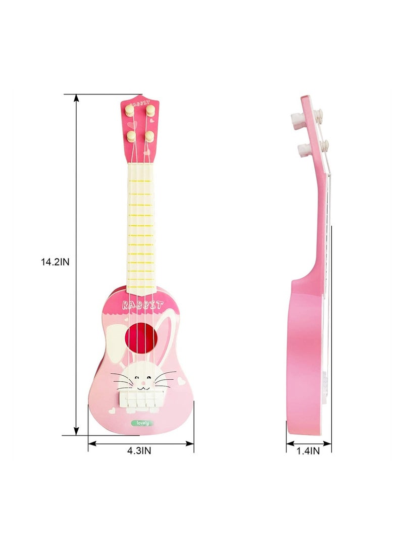 Toy Ukulele for Kids 4 String Musical Instrument 142 x 43 x 14 cm Mini Guitar for Toddlers Educational Cartoon Design - Image 4