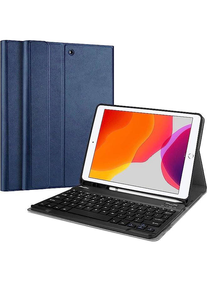 vesus Keyboard Case For Ipad 10.2 9Th Generation 2021/ 8Th Gen 2020/ 7Th Gen 2019, Wireless Magnetically Detachable Keyboard And Stand Folio Case For 10.2" Ipad 9Th/8Th/7Th, Auto Sleep/Wake -Navy