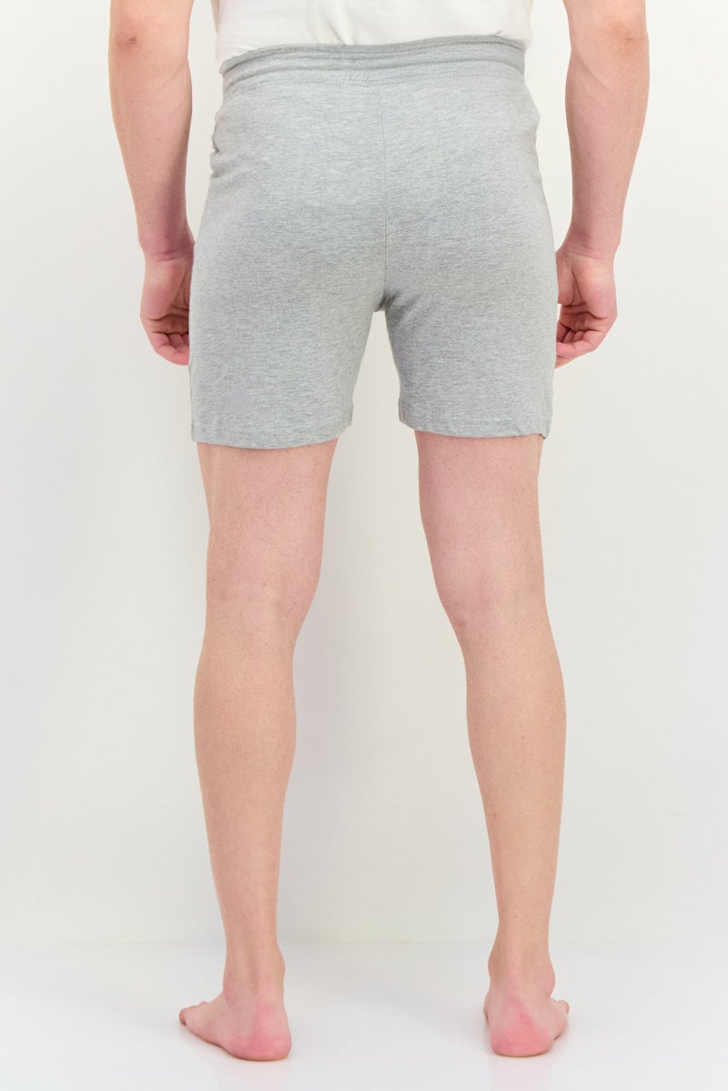 Sergio Tacchini Men Brand Logo Pajama Shorts, Grey  - Image 3