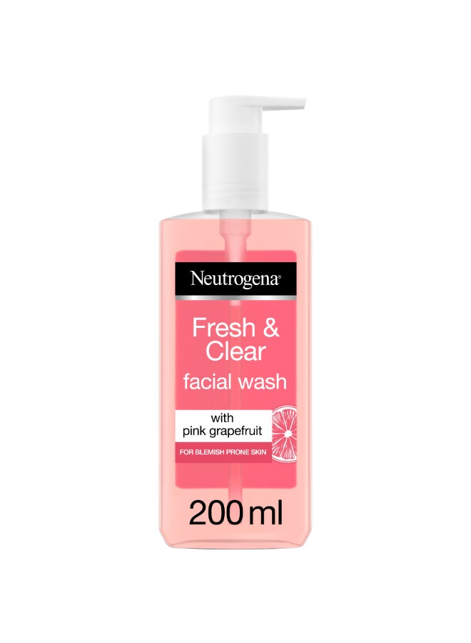 Neutrogena Fresh And Clear Facial Wash Pink Grapefruit And Vitamin C 200ml - Image 1