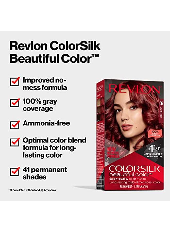 Revlon لون شعر دائم من كولورسيلك جميل  طويلة الأمد  عالية الدقة مع لمسة لامعة ونعومة حريرية وتغطية للشيب 100% خالية من الأمونيا 054 بني ذهبي فاتح عبوة واحدة - Image 3